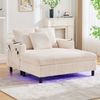 Bequemer Chaiselongue-Liegesessel mit USB-Anschluss, Getränkehaltern und LED-Beleuchtung in Beige Bild 3