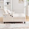 Bequemer Chaiselongue-Liegesessel mit USB-Anschluss, Getränkehaltern und LED-Beleuchtung in Beige Bild 5