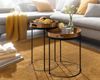 Beistelltisch 2er Set Rund Gold Schwarz Metall Hammerschlag abnehmbares Tablett Modern Bild 5