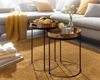 Beistelltisch 2er Set Rund Gold Schwarz Metall Hammerschlag abnehmbares Tablett Modern Bild 4