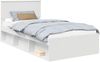 vidaXL Bettrahmen mit Kopfteil Weiß 100 x 200 cm Massives Kiefernholz 3410636 Bild 2