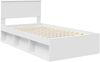 vidaXL Bettrahmen mit Kopfteil Weiß 100 x 200 cm Massives Kiefernholz 3410636 Bild 4