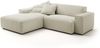 KAWOLA Sofa RANI Ecksofa Feincord beige Recamiere links 71 x 189 x 228 cm Bild 2