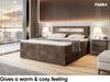 MEBLINI Boxspringbett ASPIN 180x200 cm mit Bettkasten und LED - H3/Braun Samt Polsterbett - Doppelbett mit Topper & Taschenfederkern-Matratze Bild 4