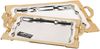 Almina 2-Teilig Silber Metallbrett Servierttablett aus Edelstahl 18/10 Stahl Motiv 5 Gold Bild 3