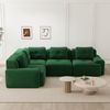 4-Sitzer Sofa 382×104×69 cm aus Cordstoff modular, grün Bild 3