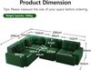 4-Sitzer Sofa 382×104×69 cm aus Cordstoff modular, grün Bild 4