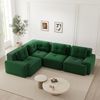4-Sitzer Sofa 382×104×69 cm aus Cordstoff modular, grün Bild 2