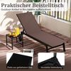 COSTWAY Gartenliege, 2 St, Liegestuhl-Set verstellbar mit Tisch, Rollen Bild 4