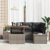 vidaXL Garten-Sofa-Set mit Speicher 5 pcs Grau Poly Rattan 3358694 Bild 3