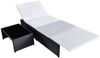 vidaXL Outdoor-Lehnstühle 2 Stk. mit Tisch Schwarz Poly-Rattan 43069 Bild 4