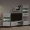 vidaXL 5-tlg. Wohnwand mit LED-Beleuchtung Mattweiß Holzwerkstoff 3324229 Bild 4