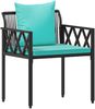 vidaXL Gartenmöbel-Set 4 Stück Schwarz und Türkis Poly-Rattan 42025346 Bild 4