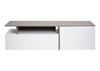 TV-Rack HWC-L34, Lowboard Fernsehtisch Sideboard TV-Schrank Kommode, Holz 45x161x40cm Staufach, Beton-Optik weiß Bild 5