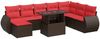 vidaXL 9-tlg. Garten-Sofagarnitur mit Kissen Braun Poly Rattan Akazie 3326695 Bild 2
