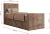 Bett mit Matratze, Boxspringbhett TILIANO DUO 90, Einzelbett 90 x 200 cm, Multipocket-Matratze 7-Zonen-Taschenfederkern - Braun Cordstoff - H4 - Rechts - Topper T25 Bild 4