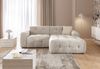 luma-home Modernes Ecksofa mit Ottomane rechts, markante Steppungen, Chenille in Sand Grau, 234 x 161 x 79 cm Bild 2