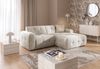 luma-home Modernes Ecksofa mit Ottomane rechts, markante Steppungen, Chenille in Sand Grau, 234 x 161 x 79 cm Bild 3