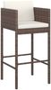 vidaXL 5-tlg. Gartenbar-Set mit Kissen Poly Rattan Braun 3094789 Bild 3