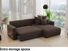 MEBLINI Schlafcouch mit Bettkasten - 260x160x78cm - Dunkelbraun Cordstoff - NAPLES - Kleines Ecksofa mit Schlaffunktion - Sofa mit Relaxfunktion und Kissen - Kleine Couch L-Form - Eckcouch Bild 4