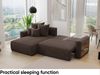 MEBLINI Schlafcouch mit Bettkasten - 260x160x78cm - Dunkelbraun Cordstoff - NAPLES - Kleines Ecksofa mit Schlaffunktion - Sofa mit Relaxfunktion und Kissen - Kleine Couch L-Form - Eckcouch Bild 5
