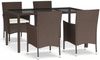 vidaXL 5-tlg. Garten-Essgruppe mit Kissen Braun Poly Rattan 3187310 Bild 2