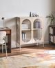 Sideboard mit Glastüren SARRE Metall 90 cm Beige Bild 3