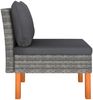 vidaXL Mittelsofas 2 Stk. Poly Rattan und Eukalyptus Massivholz 315756 Bild 5