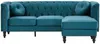 Vente-unique - TURNER Sofa SamtStoff Blau - B 144 cm x H 78 cm x L 222 cm Bild 2