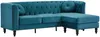 Vente-unique - TURNER Sofa SamtStoff Blau - B 144 cm x H 78 cm x L 222 cm Bild 3
