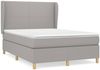 vidaXL Boxspringbett mit Matratze Hellgrau 140x200 cm Stoff 3128365 Bild 2