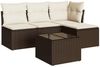 vidaXL 5-tlg. Garten-Sofagarnitur mit Kissen Braun Poly Rattan 3249352 Bild 2
