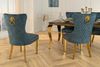 riess-ambiente Esszimmerstuhl CASTLE DELUXE petrol/gold - Samt, Edelstahl, Löwenkopf-Griff (Einzelartikel, 1 St), glamouröser Stuhl mit Nieten - ideal für Deinen Barock-Look Bild 3