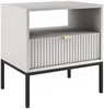 Vente-unique - 2er-Set Nachttische mit 1 Schublade & 1 Ablage - Grau - LIOUBA von Pascal Morabito Bild 2