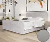 Boxspringbett Schlafzimmerbett MABEL 200x200cm Stoff Opera Velvet Hellgrau Bild 2