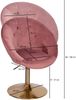 Loungesessel Samt Rosa / Gold Design Drehstuhl, Clubsessel Polsterstuhl mit Rückenlehne, Drehsessel Cocktailsessel Lounge, Sessel mit Stoffbezug Bild 4