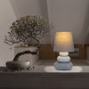 Tischlampe Wohnzimmer Tischleuchte Schlafzimmer Keramik Stoff Grau 3045216 Bild 3