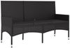 vidaXL Gartenbank 3-Sitzer mit Kissen Schwarz Poly Rattan 319494 Bild 2