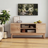 TV-Schrank 110 x 40 x 48 cm in Eichenfarbe, MDF mit Massivholzbeinen, Mid-Century-Farmhouse Bild 2