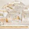 Odikalo Kinderbett 90x190 180x190 Bodenbett Flachbett mit LED, Rundum-Absturzschutz (90x190 cm*2/180x190 cm, Kinderbett mit Gitter, Hausleiste, Kiefernholz,ohne Matratze, Minimalistischer Stil, LED-Perlen) Bild 4