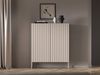 Selsey 'Derriva' Highboard mit geriffelten Fronten, hellbeige, ca. 120 x 100 x 37 cm Bild 2
