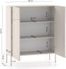 Selsey 'Derriva' Highboard mit geriffelten Fronten, hellbeige, ca. 120 x 100 x 37 cm Bild 5