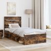 vidaXL Bettrahmen Geräucherte Eiche 75 x 190 cm Massives Kiefernholz 3411804 Bild 3