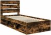 vidaXL Bettrahmen Geräucherte Eiche 75 x 190 cm Massives Kiefernholz 3411804 Bild 4