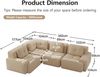 Flieks 3-Sitzer Modulares Ecksofa, Cloud Sofa Cord rahmenlos, Lounge Sofa bodennah, mit breiten Armlehnen, Beige Bild 4
