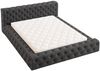 GRAINGOLD Palini Polsterbett 140x200, mit gepolstertes Kopfteil, gestepptes Bett, Bettkasten, Velour-Stoff, Schwarz Bild 2