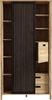 Forte JYTANA Schrank 100 105, skandinavischer Schrank mit 3 Schubladen, 2 Türen und 3 Regalfächern, Mauvella Eiche Holzdekor / Schwarz, 103,4 cm breit x 200,3 cm hoch x 40,2 cm tief Bild 4