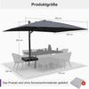 PURPLE LEAF Sonnenschirm Rechteckiger Aluminium Terrassenschirm,Groß Ampelschirm, LxB: 400,00x300,00 cm, Rechteckig Maße:350 x 450 cm, 360° drehbar, höhenverstellbar, UV-beständig, 360° drehbar Bild 2