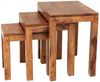 Beistelltische Gani 3er-Set aus indischem Sheesham-Massivholz Bild 2
