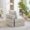 Klappbares Schlafsofa aus Chenille, mit Kissen & Liegefunktion, 79 x 79 x 57 cm, Beige Bild 4